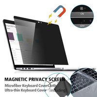 MacBook Pro 15 Privacy Screen Protector Magnetic,Laptop Privacy Screen Filter for MacBook Pro 15 inch 2017/2018/2019 (A1707/A1990) Touch Bar Include,with Webcam Cover Slider&TPU Keyboard Cover