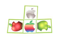 MacBook Pro 2017, MacBook, iPad Pro Logo Overlay Sticker Decal - Set of 4 colors Red, Green, Silver, Rainbow