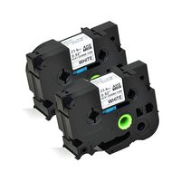 KCMYTONER 2 Pack Black on White 23.6mm 0.92" 4.92 ft Heat-Shrink Tube Label Tape Compatible Brother HSe-251 HSe251 HS251 HS-251 for Brother P-Touch Series Printer PT-E500 PT-E550W PT-P750WVP