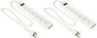 (2 Pack) BESTEK 6-Outlet Surge Protector Power Strip with 2.6-Foot Heavy Duty Power Cord and Straight Power Plug