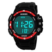 POTO Digital Sports Watch HOT Sale Men Electronic Waterproof LED Military Army Sport Wrist Watch (Red-2)