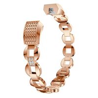 For Fitbit Alta Bands Rose Gold, Aottom Fitbit Alta HR Bands for Women Stainless Steel Rhinestone Bling Glitter Replacement Band Metal Bracelet Wristband for Fitbit Alta/Alta HR Fitness Accessories