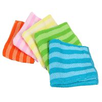 JIJIKOKO Double-Sided Striped Microfiber Dishcloth Kitchen Cleaning Cloths Reusable Cleaning Rags Highly Absorbent Soft Cleaning Towels for Car House Window 5 Color