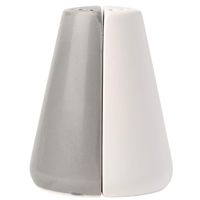 Modern Salt & Pepper Shakers Made of, Chip-free Ceramic - Contemporary Mill Set for Modern Kitchen Decor - Easy to refill, White & Grey Set