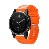 Hmlai Garmin Fenix 5S GPS Watch Band, 2017 Replacement Silicagel Quick Install Band Strap+Disassembly Tool for Garmin Fenix 5S GPS Watch (Orange)