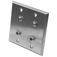Seismic Audio SA-PLATE24 Stainless Steel Wall Plate with Four 1/4-Inch TRS Stereo Jacks