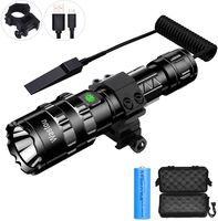 Tactical Flashlight, Wastou 1200 Lumen Super Bright Pocket-Sized 5 Modes Outdoor Hunting LED Flashlight with Rechargeable 18650 Batteries and Remote Pressure Switch, for Camping, Biking, Walking