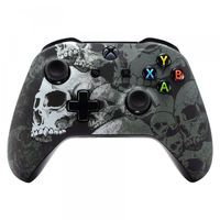 eXtremeRate Hydro Dipped SoftTouch Front Housing Shell Faceplate Cover for Xbox One S & Xbox One X Controller - Lonely Skull