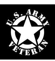 Army Veteran Star Vinyl Decal Sticker | Cars Trucks Vans Walls Laptops Cups | White | 5.5 X 5.1 Inch | KCD1729