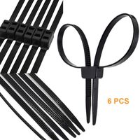 TUOKAY Extra Heavy Duty Zip Ties, Set of 6 Double Locking Nylon Large Zip Ties Disposable Sturdy and Strong Restraints | Tensile Strength: 250LBS | Length: 27 1/2"