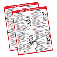 2 Pack: Infant CPR and Choking Magnetic Laminated Card - Baby/Infant Choking Sign by Safety Magnets - Child and Adult CPR Instructions - First Aid - Heimlich Maneuver Chart - 8.5 x 11 Inches