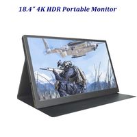 18.4 Inch 4K UHD Portable Monitor with HDMI USB-C Input Build-in Speakers Gaming Monitor for PS4 Switch Dual Screen for Laptop (Monitor+Leather Case)