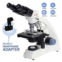 GazerOptics Professional 40X-1000X Compound Student Microscope, Dual Mechanical Stage, Ultra-Precise Coaxial Coarse/Fine Focusing, Phone Adapter to Record Images Videos