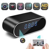 Spy Camera, 1080P Hidden Camera Clock WiFi Video Recorder 140° Wide Angle Lens Wireless IP Cameras for Indoor Home Security Monitoring Nanny Cam with Night Vision Motion Detection (Black)
