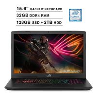2019 ASUS ROG Strix 15.6 Inch FHD 1080P Gaming Laptop (8th Gen Inter 6-Cores i7-8750H up to 4.1GHz, 32GB DDR4 RAM, 128GB SSD (Boot) + 2TB HDD, NVIDIA GeForce GTX 1050 Ti 4GB, Backlit KB, Windows 10)