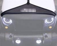 FMtoppeak Black Front Hood Protective Body Bra Cover for 2007-2017 Jeep Wrangler with White Logo