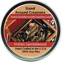 Premium 100% All Natural Soy Wax Aromatherapy Candle - 4oz Tin -Indian Sandalwood: A warm, sweet, rich woodsy fragrance.