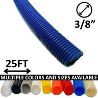 Electriduct 3/8" Split Wire Loom Tubing Polyethylene Flexible Conduit (0.375 Inch ID) - Blue - 25 Feet