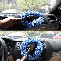 Multi-functional Car Duster Cleaning Dirt Dust Clean Brush Dusting Tool Mop Gray/Blue car cleaning products (Blue)