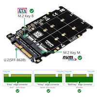 SUPERPLUS M.2 NVME SSD(Key M) Key B SSD to U.2 SFF-8639 Adapter