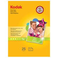 Kodak Photo Paper for inkjet printers, Gloss Finish, 7 mil thickness,  25 sheets, 8.5" x 11" (1912369)