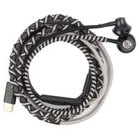Balance Tech Handmade Rope Type C Headphone with Microphone, USB C Earbuds with Mic, USB Type-C Earphones Volume Control (Zebra)