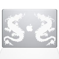 The Decal Guru Double Dragon MacBook Decal Vinyl Sticker - 11" MacBook Air - White (1055-MAC-11A-W)