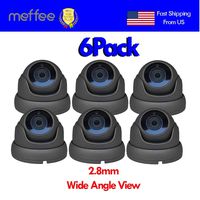 2MP Wide Angle (AHD TVI CVI 960H) Indoor Outdoor CCTV Analog Dome Security Camera,1080P 2.8mm Lens IR Night Vision, Waterproof Full HD for Surveillance System (6 Pack) (Dome- Black)