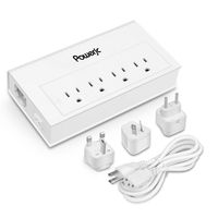 Travel Power Strip USB Adapter 4 Outlets with High Speed Smart USB Charging Ports Station Powerjc,White