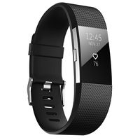 JUNYI Fitbit Charge 2 Bands,Classic Sports Watch Adjustable Replacement Comfortable Bands for Fitbit Charge 2 Fitness Smart Wristbands Strap (Black Large)