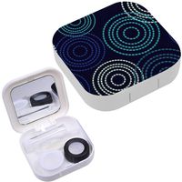 Portable Contact Lens Case Box Travel Kit Mirror + Bottle + Tweezers Container Holder [ Polka Dot ]