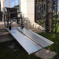 IdealBuy 6 Ft Home Corridor Aluminum Alloy Folding Ramp Aluminum Wheelchair Ramp Non-Skid Folding Mobility Scooter Portable Traction Ramp