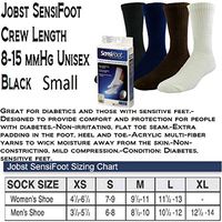 JOBST Sensifoot Closed Toe Crew Socks, Black, Small