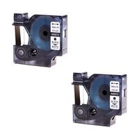 NineLeaf 2 Pack D1 45013 S0720530 Labeling Tape Compatible for Dymo LabelManager 160 Label Maker, Black Print on White, 1/2 Inch 12mm Width x 23 Feet Length