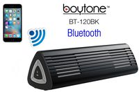 Boytone BT-120BK Portable Wireless Bluetooth Speaker, Built-in Microphone, 2 Stereo Speaker, Rechargeable Battery. Aluminum Casing. Works with iPhone, iPad, Samsung, Tablets and Other Smart Phones