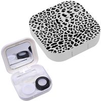 Portable Contact Lens Case Box Travel Kit Mirror + Bottle + Tweezers Container Holder [ Tiger Black ]