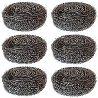 Hulless 6 Pcs Stainless Steel Sponges Kitchen Scouring Cleaners 2 oz Cleaning Ball Scouring Pads for Kitchen Utensil Cleaning.