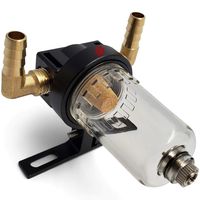 Engine Oil Separator Catch Can Reservoir Tank - Baffled with Inner Filter for Pcv Valve - Barb Adapter 10mm