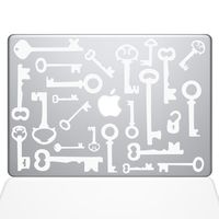 The Decal Guru Skeleton Keys MacBook Decal Vinyl Sticker - 12" MacBook - White (1266-MAC-12M-W)