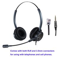 RJ9 Cisco Headset for Telephone with Noise Cancelling Microphone Including 3.5mm Connector for Cell Phone iPhone Samsung Compatible with Cisco Phone 7841 7942G 8841 7931G 7940 7941G 7945G 7960 7961