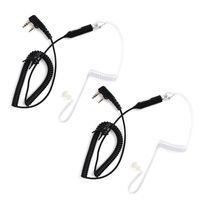 Two Way Radio Replacement Earphone 2 Pin Covert Acoustic Tube Earpiece with PTT for BAOFENG UV5R 666s 888S Retevis H-777 RT-5R (2pcs)