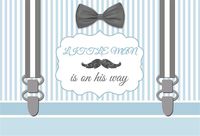 OFILA Boys Baby Shower Backdrop 8x6.5ft Strips Texture Cartoon Bow-tie Cute Photos Background Party Decoration Digital Video Studio Props