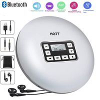 HONGYU Portable Bluetooth CD Player LED Display/Headphone Jack Anti-Skip Protection Anti-Shock Personal CD Music Disc Player Kids Adults Students, White