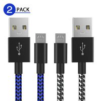PS4 Controller Charger Charging Cable 10ft 2 Pack Nylon Braided Extra Long Micro USB 2.0 High Speed Data Sync Cord Compatible for Playstaion 4, PS4 Slim/Pro, Xbox One S/X Controller, Android Phones