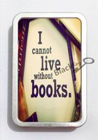 BlackKey I Cannot Live Without Books Metal Decorative Gift Box Case Organizer for Tampon, Bead, Credit Card -64