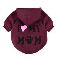 Howstar Pet Clothes, Puppy Hoodie Sweater Dog Coat Warm Sweatshirt Love My Mom Printed Shirt (S, Red)