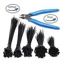 Lime2018 Zip Ties 500 Pcs Black Self Locking Nylon Strip Zip Cable Wire Tie Fastener 4/6/8/10/12 Inch, Wire Cutter