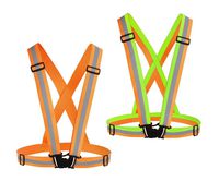 Chiwo Reflective Vest Running Gear 2Pack, High Visibility Adjustable Safety Vest Outdoor Reflective Belt for Night Cycling,Hiking, Jogging,Dog Walking, Construction Safe (Color Ornage)
