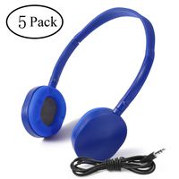 Wholesale Bulk Earphone Earbud Headphones - Kaysent(KHP-05DBlue) 5 Pack Wholesale Headphones for School,Airplane,Hospital,Students,Kids and Adults
