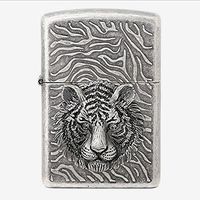 Zippo Tiger Face Crystal Eyes Sl Lighter/Genuine Authentic/Original Packing (6 Flints Set Free Gift)